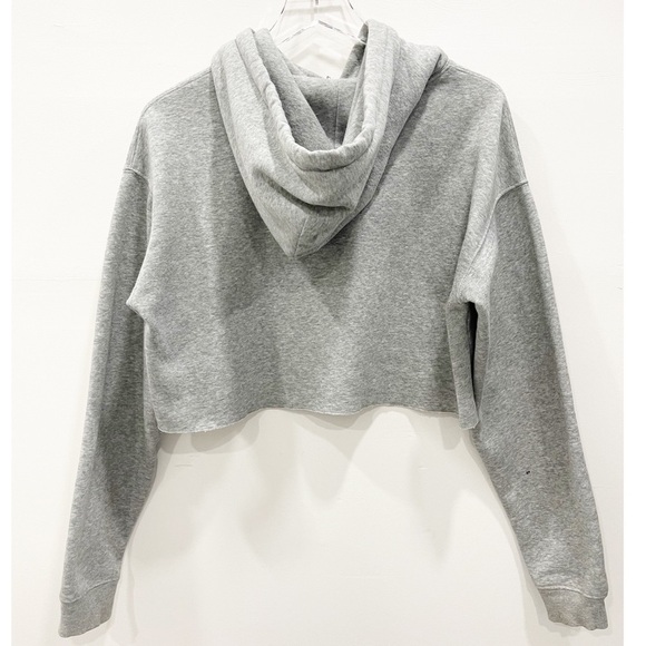 Urban Outfitters Out From Under Cropped Hoodie Raw Hem Sweatshirt Small Grey - Picture 3 of 6